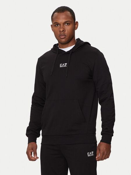 EA7 Emporio Armani Bluza 8NPM32 PJVRZ 1200 Czarny Regular Fit. Czarne bluzy nierozpinane męskie EA7 Emporio Armani, l, bez wzorów, z bawełny, bez ramiączek, bez kaptura. Za 339.99 zł.