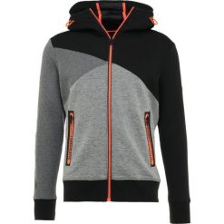Superdry GYM TECH SPLICED ZIPHOOD Bluza rozpinana black/ash granite. Bluzy bez kaptura męskie marki Superdry. Za 419.00 zł.