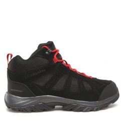 Trekkingi Columbia. Czarne buty trekkingowe męskie Columbia, bez wzorów, sportowe, bez obcasa, bez zapięcia. Za 379.99 zł.