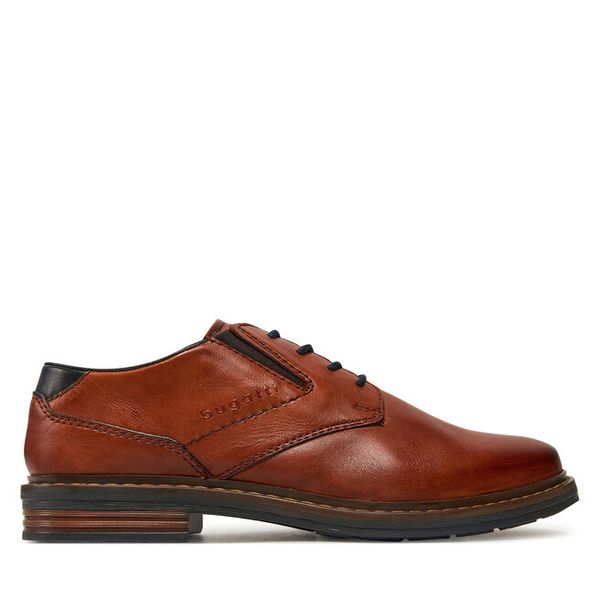 Półbuty Bugatti. Brązowe codzienne półbuty męskie Bugatti, bez wzorów, bez obcasa, bez zapięcia. Za 399.99 zł.