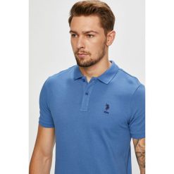 U.S. Polo - Polo. Niebieskie koszulki polo męskie U.S. Polo, z bawełny, polo, z krótkim rękawem. W wyprzedaży za 139.90 zł.