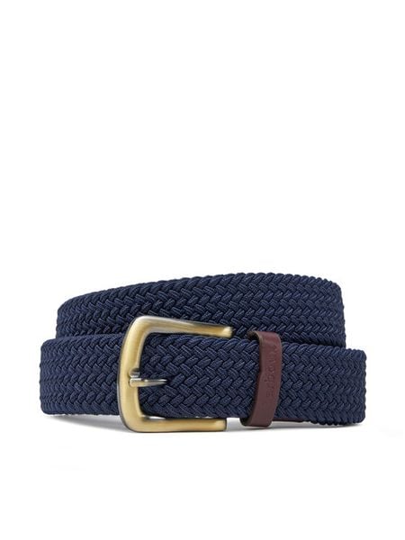 Barbour Pasek Męski Webbing MAC0038NY31 Granatowy. Niebieskie paski męskie Barbour, bez wzorów, z materiału. Za 219.99 zł.