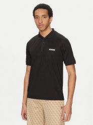 Guess Polo Z5GP00 KCQU2 Czarny Slim Fit. Czarne koszulki polo męskie Guess, m, z aplikacjami, z syntetyku, bez kołnierzyka, bez ramiączek. Za 185.00 zł.