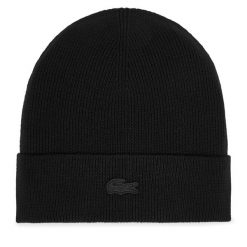 Czapka Lacoste. Czarne czapki męskie Lacoste, na zimę, bez wzorów. Za 289.99 zł.
