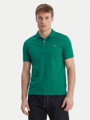 Gant Polo Shield 2220 Zielony Slim Fit. Zielone koszulki polo męskie Gant, m, bez wzorów, z bawełny, bez kołnierzyka, bez ramiączek. Za 379.99 zł.
