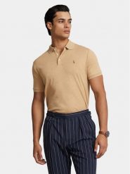 Polo Ralph Lauren Polo 710704319086 Beżowy Custom Slim Fit. Brązowe koszulki polo męskie Polo Ralph Lauren, m, bez wzorów, z bawełny, bez kołnierzyka, bez ramiączek. Za 529.99 zł.