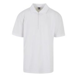 Oversized zip polo Urban Classics. Białe koszulki polo męskie Urban Classics, m, bez wzorów, eleganckie, bez kołnierzyka, bez ramiączek. Za 215.50 zł.