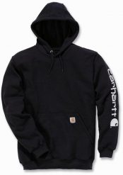 Bluza Carhartt Mid Signature Sleeve Logo Black. Czarne bluzy nierozpinane męskie Carhartt, m, bez wzorów, bez ramiączek, bez kaptura. Za 258.74 zł.