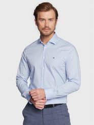 Tommy Hilfiger Koszula MW0MW25040 Błękitny Slim Fit. Niebieskie koszule męskie Tommy Hilfiger, m, bez wzorów, z bawełny, bez kołnierzyka, bez ramiączek. Za 299.99 zł.