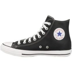 Trampki Converse Chuck Taylor HI Leather. Czarne trampki męskie Converse, bez wzorów, ze skóry, bez zapięcia. Za 490.00 zł.