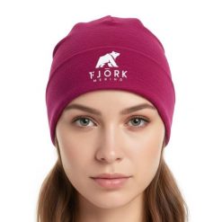 Czapka do biegania z merynosów. Czerwone czapki męskie FJORK MERINO, bez wzorów, z wełny, sportowe. Za 279.00 zł.