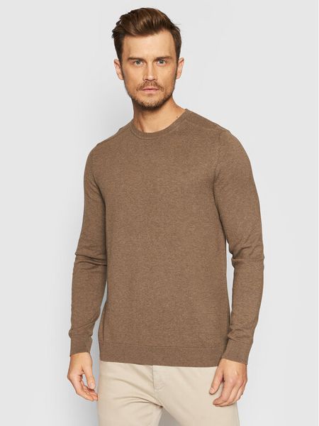 Selected Homme Sweter Berg 16074682 Brązowy Regular Fit. Brązowe kardigany męskie Selected Homme, m, bez wzorów, z bawełny, bez ramiączek. Za 149.99 zł.