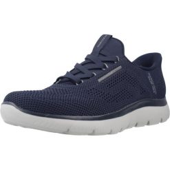 Buty SKECHERS SLIP-INS SUMMITS Niebieski. Niebieskie buty sportowe na co dzień męskie Skechers, m, bez wzorów, z tkaniny, bez ramiączek, bez kaptura. Za 329.99 zł.