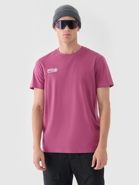 4F T-shirt regular gładki męski - czerwony S. Czerwone t-shirty męskie 4f, m, bez wzorów, z bawełny, bez kołnierzyka, bez ramiączek. W wyprzedaży za 29.99 zł.