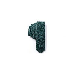 KRAWAT BAWEŁNIANY GREEN UNIQUE. Zielone krawaty i muchy męskie R3s men's accessories, z bawełny. Za 79.00 zł.