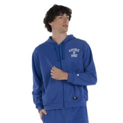 Bluza z kapturem na zamek Errea Graphic 036. Niebieskie bluzy z kapturem męskie ERREA, m, bez wzorów, z kapturem. W wyprzedaży za 166.50 zł.