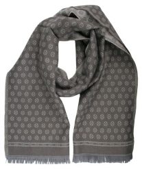 Wełniany Szalik Męski - V. Fraas - Taupe (Szarobrązowy), Drobny Wzór. Szare szaliki męskie V. Fraas, na zimę, bez wzorów, z materiału, eleganckie. Za 129.00 zł.