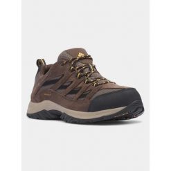 Buty Męskie Columbia Crestwood WP. Brązowe buty trekkingowe męskie Columbia, bez wzorów, sportowe, bez obcasa, bez zapięcia. Za 399.00 zł.