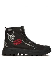 Palladium Trapery Pampa Hellfire 74496-001-M Czarny. Czarne buty zimowe męskie Palladium, bez wzorów, z materiału, bez obcasa, bez zapięcia. Za 364.65 zł.