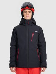 4F Kurtka narciarska membrana 10000 męska - czarna L. Czarne kurtki narciarskie i snowboardowe męskie 4f, na zimę, l, bez wzorów, z materiału, bez kaptura, narciarskie. Za 799.99 zł.