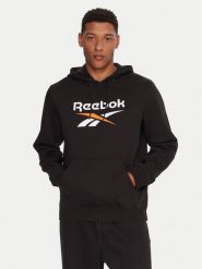 Reebok Bluza RK25151CCM Czarny Regular Fit. Czarne bluzy nierozpinane męskie Reebok, m, bez wzorów, z syntetyku, bez ramiączek, bez kaptura. Za 199.99 zł.