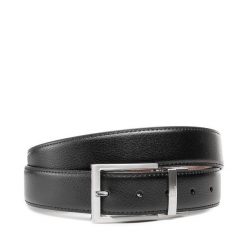 Pasek Męski Semi Line. Czarne paski męskie Semi-line, bez wzorów. Za 49.99 zł.