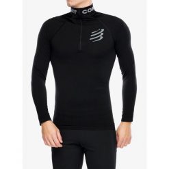 Bluza termoaktywna unisex Compressport 3D Thermo HZ LS Top. Czarne bielizna termoaktywna męska Compressport, l, bez wzorów, bez ramiączek, do biegania. Za 602.99 zł.
