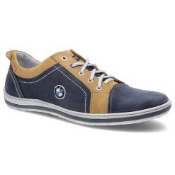 Półbuty męskie Avanti, sznurowany fason niska cholewka łączone materiały elastyczna lekka podeszwa wygodne dopasowanie, niebiesko-żółte, 422-07. Niebieskie eleganckie półbuty męskie Avanti, ze skóry, klasyczne, bez obcasa, bez zapięcia. Za 159.00 zł.