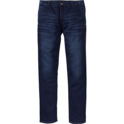 Dżinsy dresowe chino Slim Fit Straight bonprix ciemnoniebieski "stone used". Eleganckie spodnie męskie marki bonprix. Za 59.99 zł.