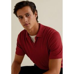 Mango Man - Polo Safari. Brązowe koszulki polo męskie Mango Man, z dzianiny, polo, z krótkim rękawem. W wyprzedaży za 69.90 zł.
