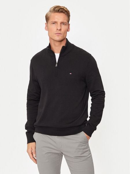 Tommy Hilfiger Sweter Essential MW0MW37331 Czarny Regular Fit. Czarne kardigany męskie Tommy Hilfiger, m, bez wzorów, z bawełny, bez ramiączek. Za 519.99 zł.