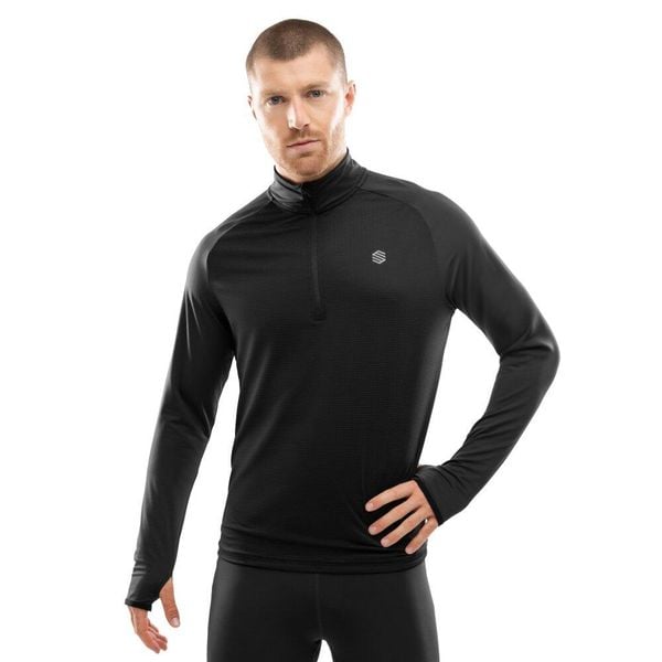 Męska bluza do biegania z suwakiem pod szyją Fitness Siroko Intuit Black. Czarne bluzy rozpinane męskie SIROKO, l, bez wzorów, z tkaniny, bez ramiączek, bez kaptura. W wyprzedaży za 147.00 zł.