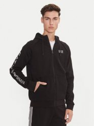 EA7 Emporio Armani Bluza 8NPM22 PJ07Z 1200 Czarny Regular Fit. Czarne bluzy rozpinane męskie EA7 Emporio Armani, m, bez wzorów, z bawełny, bez ramiączek, bez kaptura. Za 299.99 zł.