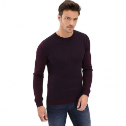 Sweter w kolorze bordowym. Czerwone swetry męskie AVVA, Dewberry, z okrągłym kołnierzem. Za 189.95 zł.