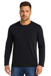 Męski Longsleeve Mustang Style Arlington Jet Black 1016874 4188. Czarne koszulki męskie z długim rękawem Mustang, l, bez wzorów, bez kołnierzyka, bez ramiączek. Za 119.99 zł.