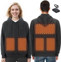 Podgrzewana Bluza z Kapturem Unisex L. Bluzy nierozpinane męskie Vevor, l, bez wzorów, z kapturem. Za 559.00 zł.
