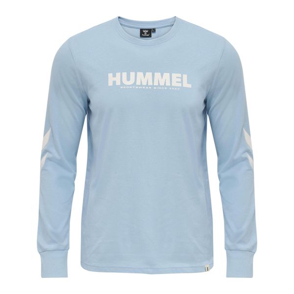 Koszulka z długim rękawem Hummel Legacy. Niebieskie koszulki męskie z długim rękawem HUMMEL, xl, bez wzorów, eleganckie, bez kołnierzyka, bez ramiączek. Za 119.50 zł.