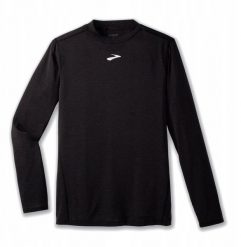 Bluza biegowa Brooks High Point Long Sleeve - black. Czarne bluzy nierozpinane męskie Visent, m, bez wzorów, bez ramiączek, bez kaptura. Za 306.36 zł.