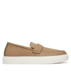 Mokasyny Calvin Klein. Brązowe mokasyny męskie Calvin Klein, bez zapięcia. Za 389.99 zł.