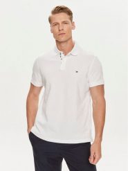 Tommy Hilfiger Polo Palm Under Collar MW0MW34738 Biały Regular Fit. Białe koszulki polo męskie Tommy Hilfiger, m, bez wzorów, z bawełny, bez kołnierzyka, bez ramiączek. Za 249.99 zł.