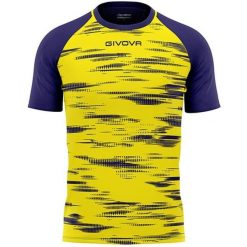 Koszulka sportowa Givova Pixel niebiesko-żółta M. Niebieskie t-shirty sportowe męskie Givova, m, bez wzorów, sportowe, bez ramiączek. Za 140.99 zł.