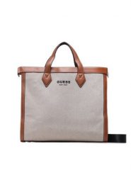 Guess Torba New Wanderluxe HMNEWW P3236 Beżowy. Brązowe torby męskie na ramię Guess, z aplikacjami, z materiału, na ramię. Za 549.99 zł.