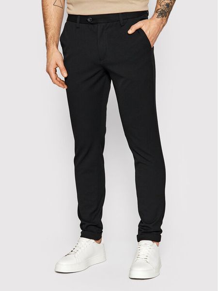 Jack & Jones Spodnie materiałowe Marco 12159954 Czarny Slim Fit. Czarne spodnie na co dzień męskie Jack & Jones, bez wzorów, z materiału. Za 179.99 zł.