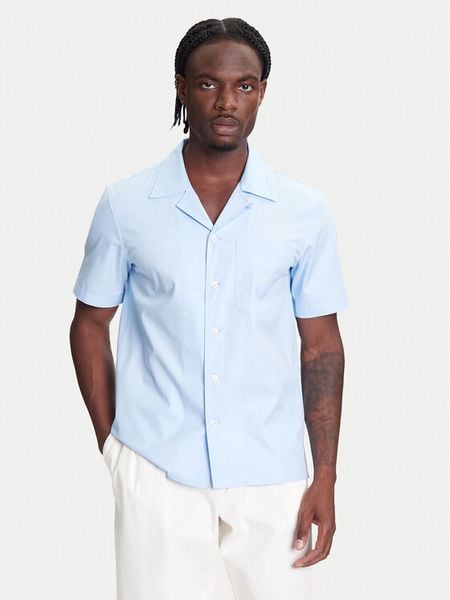 Robe di Kappa Koszula Robe Giovani Aousja 631372W Błękitny Regular Fit. Niebieskie koszule męskie Robe di Kappa, m, bez wzorów, z bawełny, bez kołnierzyka, bez ramiączek. Za 329.99 zł.