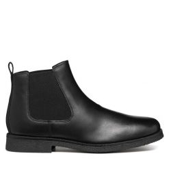 Sztyblety Geox. Czarne sztyblety męskie Geox, bez obcasa, bez zapięcia. Za 359.99 zł.