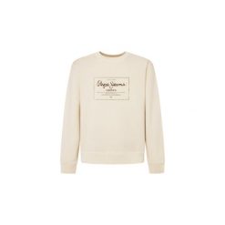 Bluza Pepe Jeans Simon. Białe bluzy nierozpinane męskie Pepe Jeans, m, bez wzorów, z jeansu, bez ramiączek, bez kaptura. W wyprzedaży za 270.35 zł.