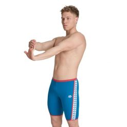 Spodenki Treningowe Arena Icons Swim Jammer Solid. Niebieskie szorty sportowe męskie ARENA, bez wzorów, z materiału, sportowe. Za 174.99 zł.