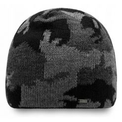 Ciepła, Dwuwarstwowa Czapka Beanie - Pako Jeans - Szaro-Popielate Moro. Szare czapki męskie Pako Jeans, na zimę, bez wzorów, z jeansu, sportowe. Za 45.00 zł.