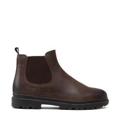 Sztyblety Geox. Brązowe sztyblety męskie Geox, bez obcasa, bez zapięcia. Za 409.99 zł.