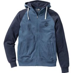 Bluza rozpinana Slim Fit bonprix niebiesko-ciemnoniebieski melanż. Bluzy rozpinane męskie marki Cropp. Za 79.99 zł.